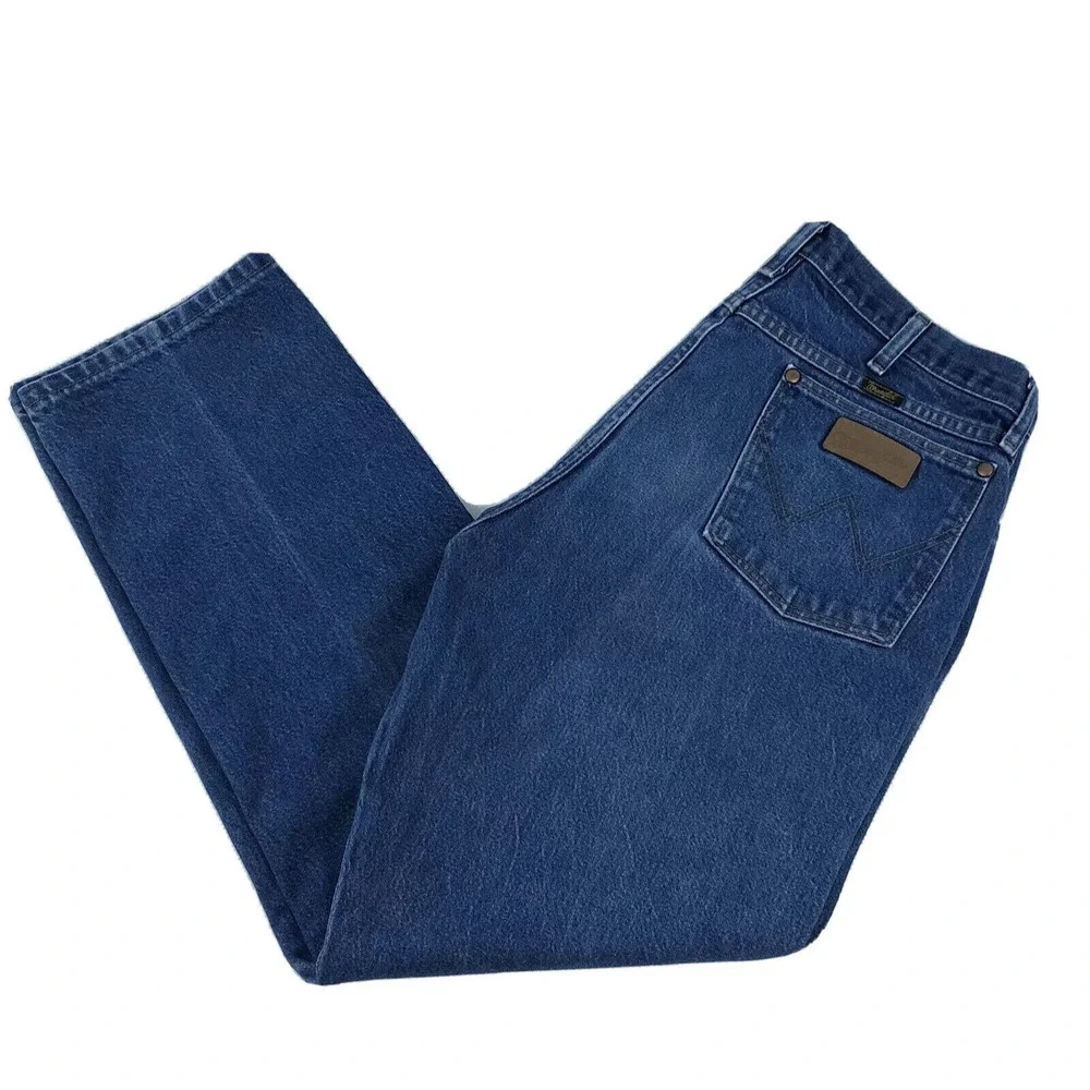 Wrangler 13MWZ Men's‎ Straight Leg Denim Blue Jeans Size 38x30 Cowboy Rodeo Cut